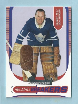 Johnny Bower 2002/03 Be A Player Bap Between The Pipes Game Pad