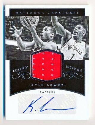 2014 - 15 National Treasures Kyle Lowry Night Moves Jersey Autograph Auto (20/49)