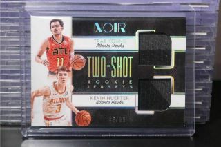 2018 - 19 Noir Trae Young Kevin Huerter Two Shot Rookie Jersey 06/99 Hawks Br