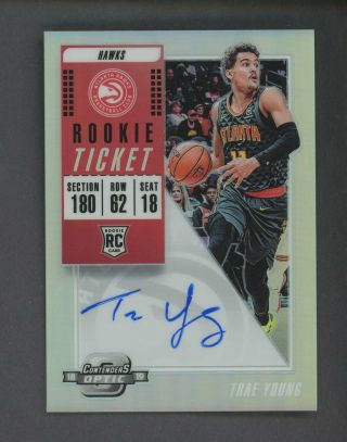 2018 - 19 Contenders Optic Rookie Ticket Trae Young Hawks Rc Auto