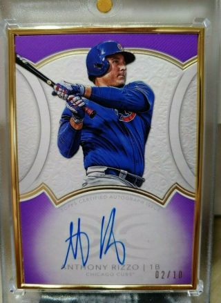2018 Topps Definitive Anthony Rizzo Gold Framed On - Card Auto /10 (ssp) Cubs