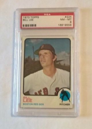 1973 Topps Red Sox Bill Lee 224 Psa 8 Nm - Mt