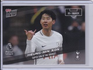 2017 - 18 Topps Now Premier League 130 Heung - Min Son Tottenham Hotspur Pr 79