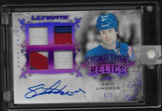 2018 - 19 Leaf Ultimate Signature Relics Eric Lindros Purple 5/7