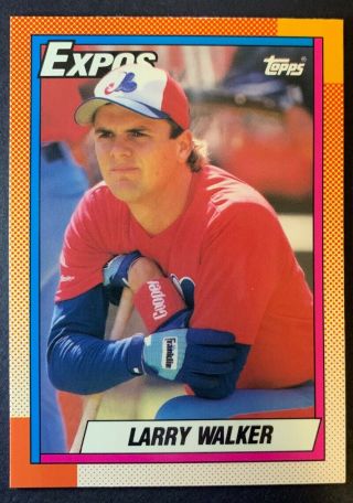 1990 Topps Tiffany Larry Walker 757 Rc Montreal Expos Future Hofer?