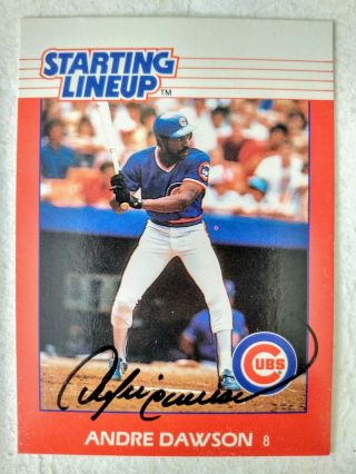 Andre Dawson Chicago Cubs Hof 1988 Starting Lineup Signed Card