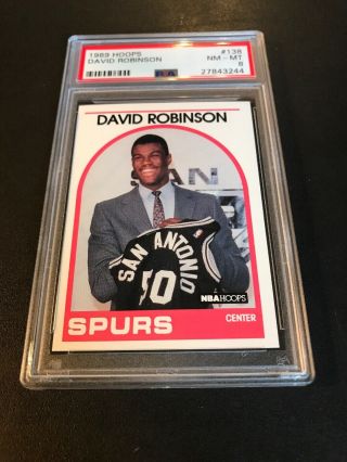1989 Fleer Hoops David Robinson San Antonio Spurs 138 Basketball Card Psa 8