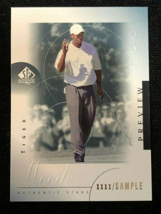 Tiger Woods 2001 Sp Authentic Preview Xxxx/sample Rc Rookie Card 21