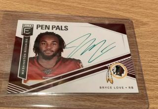 2019 Panini Elite Bryce Love Pen Pals Green Ink Sp Rc Rookie Auto 5 Or Less
