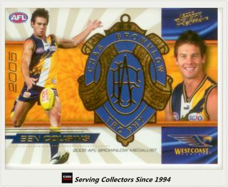 2006 Select Afl Supreme Series Medal Card Mc4 Ben Cousins (brownlow) (eagles)
