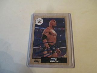 Dwayne The Rock Johnson Wwe Signed Autographed Trading Card With
