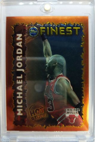1995 95 - 96 Topps Finest " Hot Stuff " Michael Jordan Hs1,  Mj Insert Without Peel