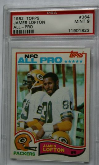 1982 Topps James Lofton All Pro Green Bay Packers 364 Psa 9