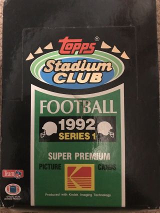 1992 Stadium Club Football Cards Series 1 Factory Box