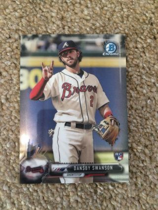, Dansby Swanson 2017 Bowman Chrome Rookie Baseball Card 86 - Atlanta Braves,