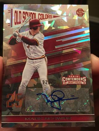 Mark Mcgwire 2018 Contenders Cracked Ice Auto Autograph 22/23 Old School Colors