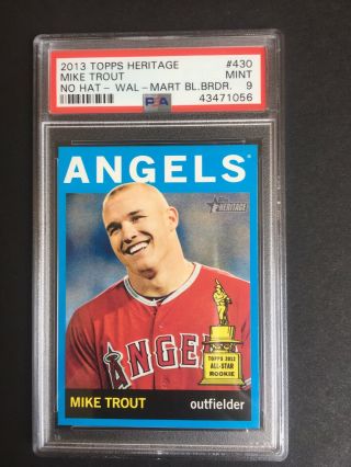 2013 Topps Heritage Wal - Mart Blue Border Mike Trout No Hat Sp 