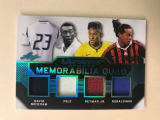 Pele Beckham Neymar Ronaldinho 2019 Leaf Ultimate Sports Memorabilia Quad 3/5