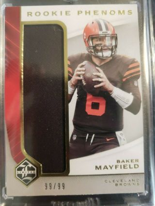 2018 Panini Limited Baker Mayfield Rookie Phenoms Rc 99/99 Jumbo Jersey Card