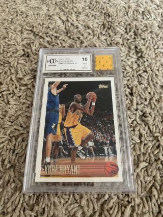1996 - 97 Topps Kobe Bryant Rc With Game Worn Rookie Jersey Patch Bgs 10