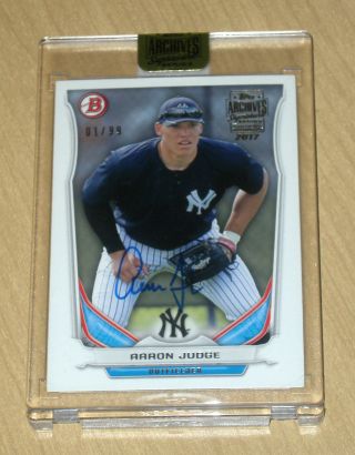 2017 Topps Archives Signature Buyback Autograph Aaron Judge 2014 Bowman 1/99