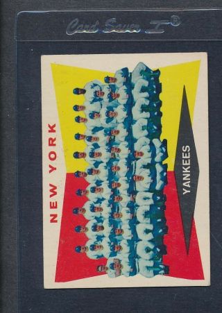 1960 Topps 332 York Yankees Team Ex 3179