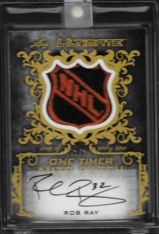 2018 - 19 Leaf Ultimate One Timer Auto Patch Shield Rob Ray 1/1