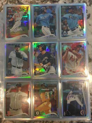 2014 Topps Chrome Refractor Complete Set 1 - 220 Trout Arenado Jeter Yelich