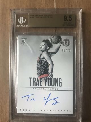 2018 - 19 Panini Encased Trae Young Rookie Auto /75 Bgs 9.  5