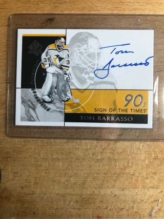 2018 - 19 Sp Authentic Sign Of The Times ’90s St90 - Tb Tom Barrasso Auto