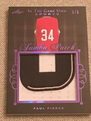 Paul Pierce 2019 Leaf In The Game Sports Game Jersey Patch 3/5 Hof Career