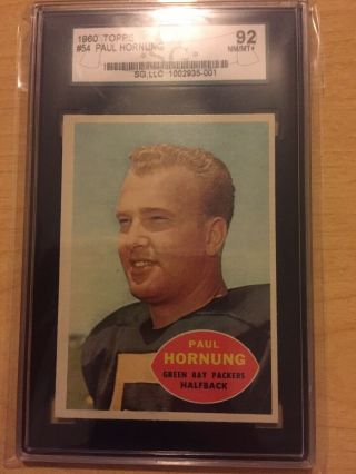 1960 Topps Paul Hornung Sgc 92 8.  5 Nm/mt,  Packers
