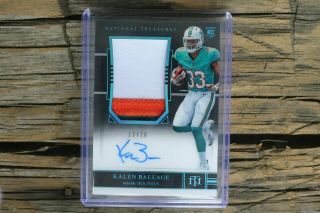 One Of Kalen Ballage 2018 Panini National Treasures 1 Patch Auto Rookie Rc /20