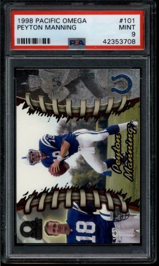 1998 Pacific Omega 101 Peyton Manning Rc Psa 9 Colts