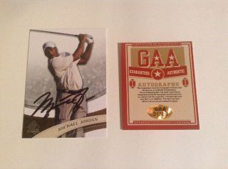 Michael Jordan Autographed Upper Deck Sp Authentics Golf Card Gaa Authentics
