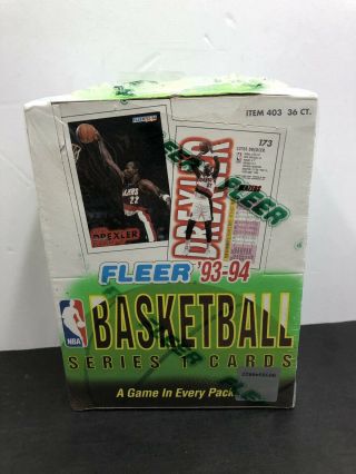 1993 - 94 Fleer Basketball Series 1 Factory Box.  36ct
