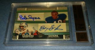 Barry Sanders/gale Sayers 2007 Topps Co - Signers Auto Bgs 9.  5/10 Very Very Rare