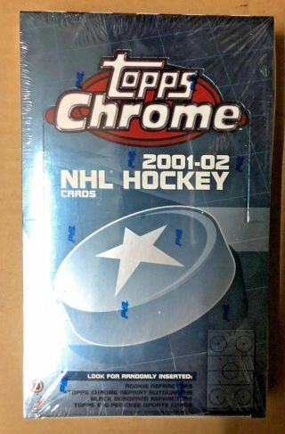 2001/02 Topps Chrome Hockey Hobby Box Reprint Autographs Auto Black Refractor