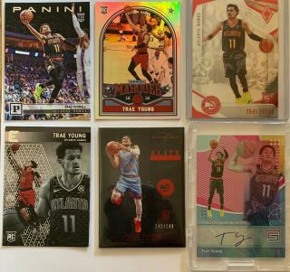 2018 - 19 Panini Chronicles (6) Trae Young Status Auto D /25 Obsidian & Marquee