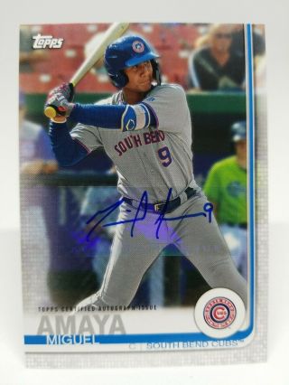 2019 Topps Pro Debut Miguel Amaya 187 Auto South Bend Cubs
