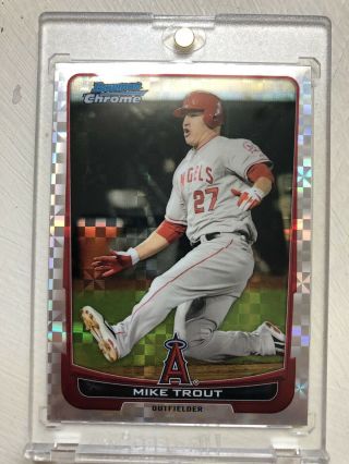 2012 Bowman Chrome Xfractor Mike Trout Angels Rc Rookie