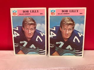 2 Rare 1966 Philadelphia Bob Lilly Dallas Cowboys 60 Football Card
