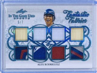 Alex Rodriguez /7 8x Patch Relic 2019 Leaf In The Game Sports Rangers