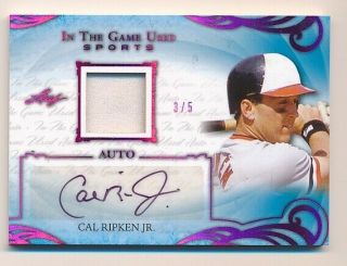 Cal Ripken Jr 2019 Leaf Itg In The Game Auto Jersey Relic Red /5 Orioles