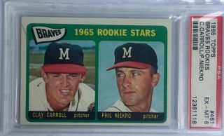 1965 Topps 461 Phil Niekro Hof Braves Rookies Psa 6 Ex - Mt
