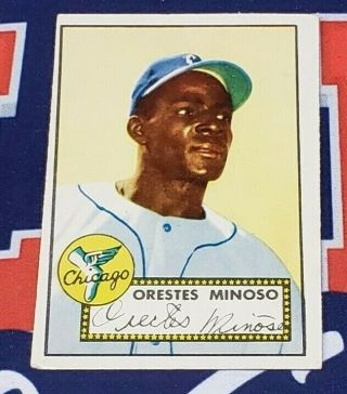 1952 Topps 195 Orestes Minnie Minoso Rookie Card Chicago White Sox