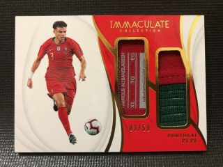 Pepe 2018 - 19 Immaculate Dual Jumbo Tag Patch 03/50 - Jersey Number=1/1
