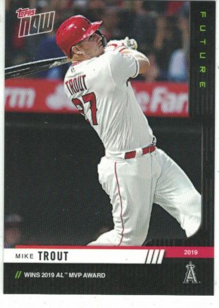 2019 Topps Now Future Awards Game Card Mike Trout Los Angeles Angles Al Mvp /199
