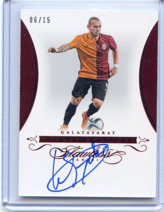 2016 Panini Flawless Soccer Wesley Sneijder Ruby Autograph 06/15