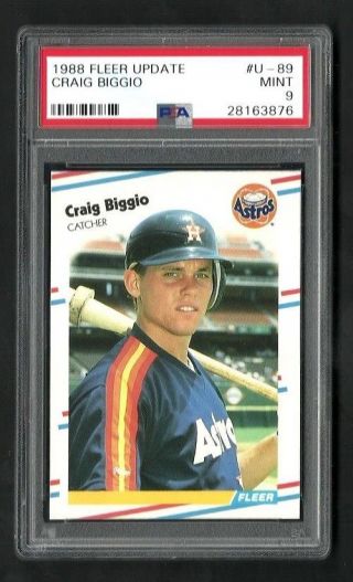 1988 Fleer Craig Biggio U - 89 Rookie Psa 9